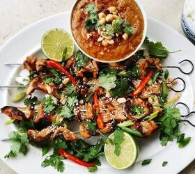 s 20 delicious dinners you can make on your grill, Thai Chicken Satay Skewers With a Spicy Peanu