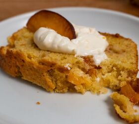 Brown Butter Peach Poundcake With Peach Whipped Cream | Foodtalk