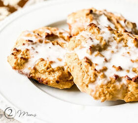 Healthy Peanut Butter Banana Scones With Salted Caramel Glaze