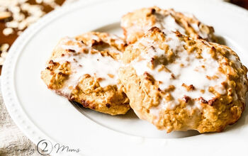 Healthy Peanut Butter Banana Scones With Salted Caramel Glaze