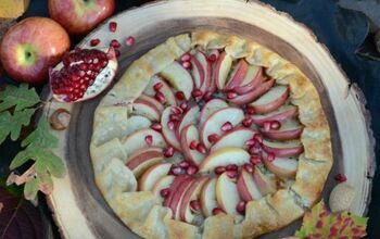 Apple & Honey Galette With Brie and Pomegranate Seeds