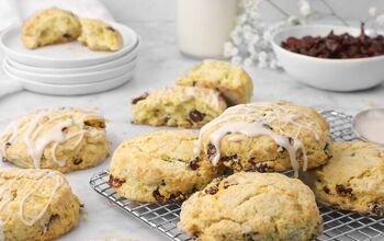 Orange Cranberry Scones With Cardamom Glaze