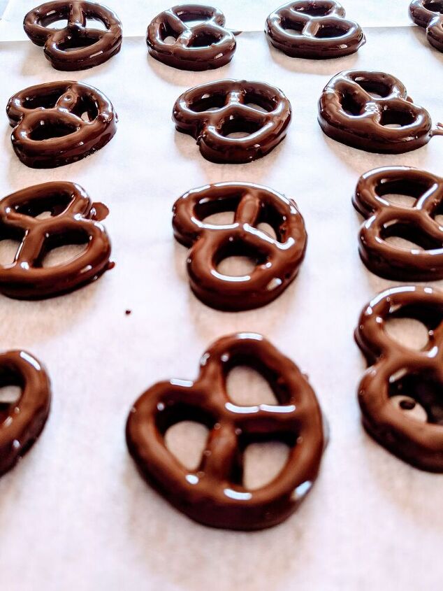 pretzel covered in chocolate