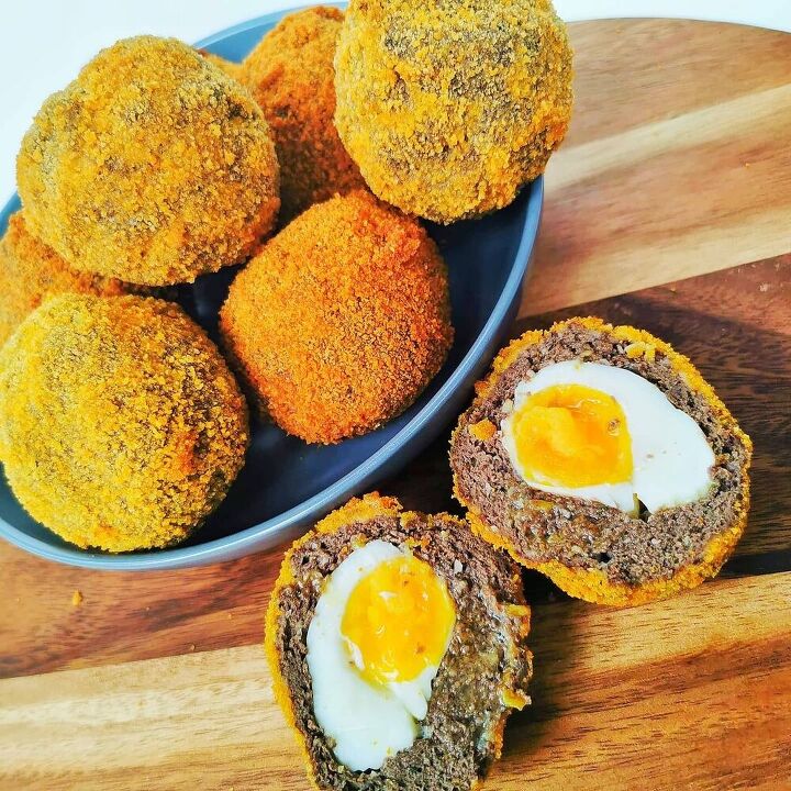 pork apple black pudding scotch eggs