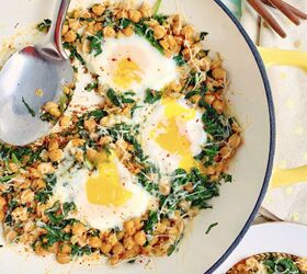 Spinach, Chickpea, and Egg Skillet