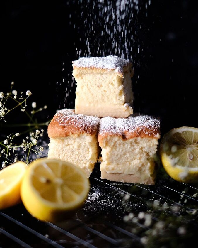 healthier magic lemon custard cake