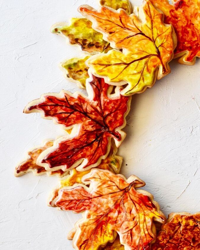 fall leaf sugar cookies