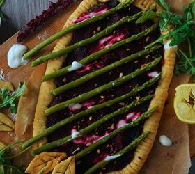 Egyptian Spiced Beetroot Tart With Asparagus