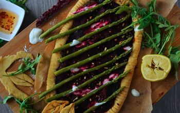 Egyptian Spiced Beetroot Tart With Asparagus