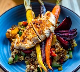 Morrocan Quinoa Chicken Salad With Roasted Vegetables
