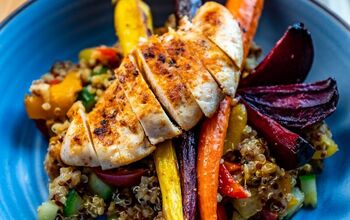 Morrocan Quinoa Chicken Salad With Roasted Vegetables