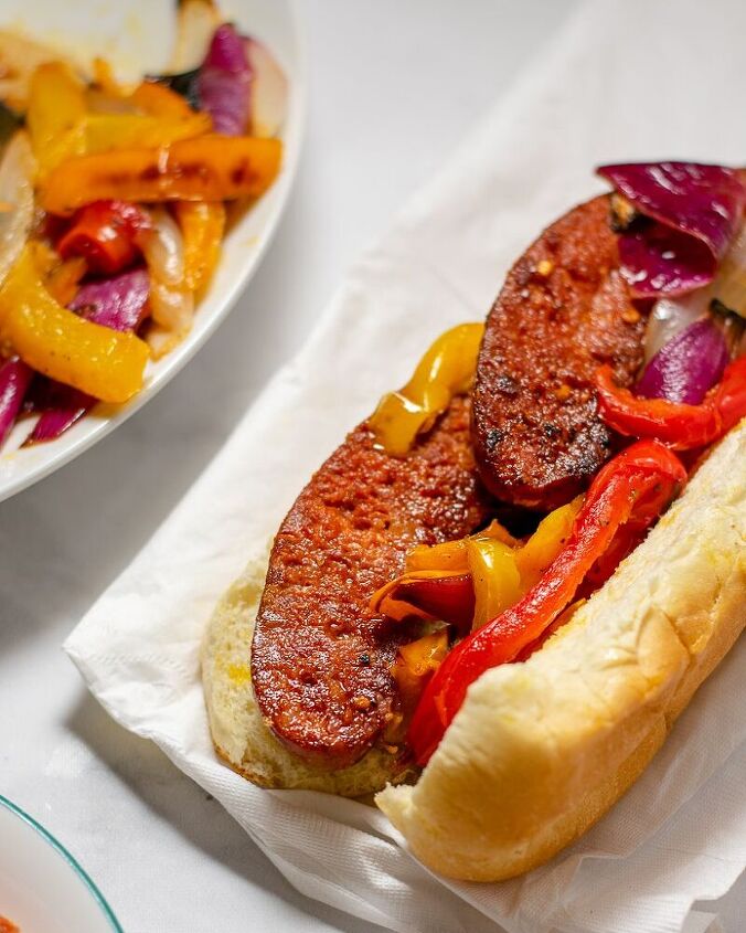 grilled sausage and peppers