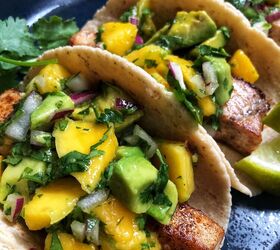 s 13 recipes to spice up taco tuesday dinners, Swordfish Tacos With Mango Avocado Salsa