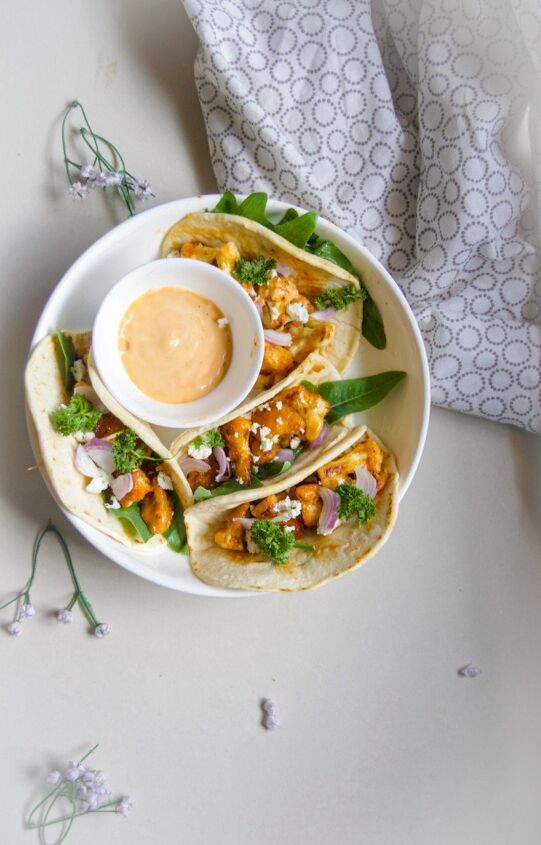 s 13 recipes to spice up taco tuesday dinners, Buffalo Cauliflower Tacos