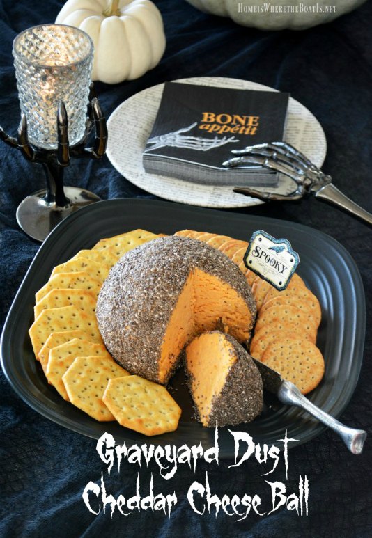 s 9 spooky foods that will star at your halloween party, Graveyard Dust Cheddar Cheese Ball
