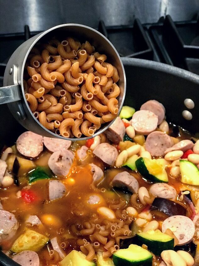 one pot fall pasta with veggies chicken apple sausage