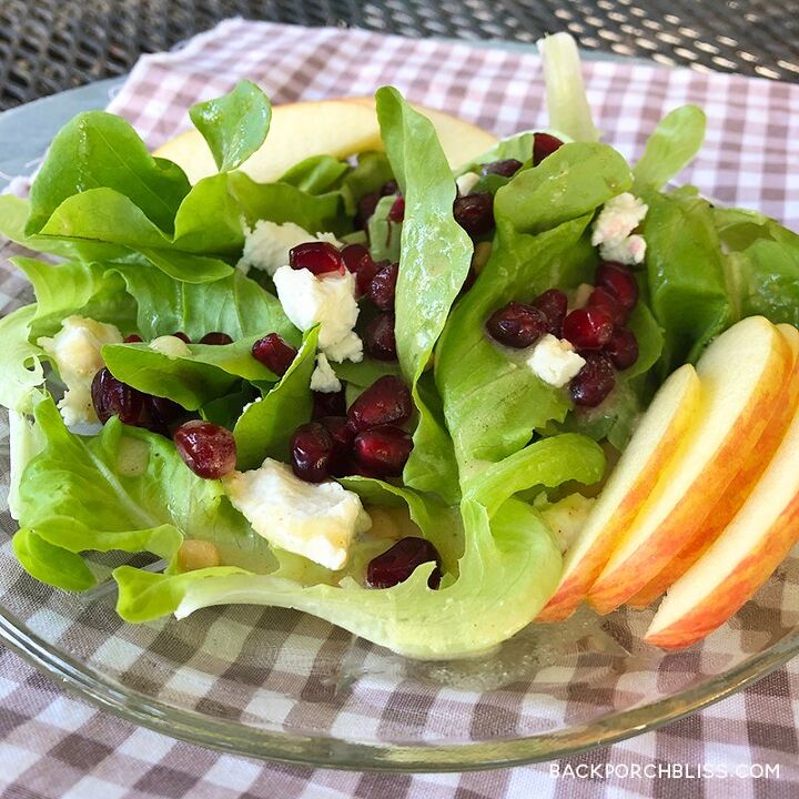 fall salad baby greens with pomegranate champagne vinaigrette