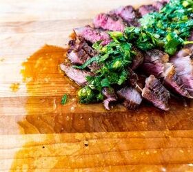 reverse seared steaks with spicy salsa verde
