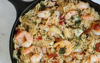 Orzo Pasta With Shrimp, Sun-dried Tomatoes, and Artichokes