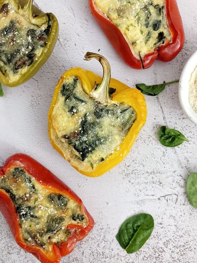 spinach cheese quiche stuffed peppers