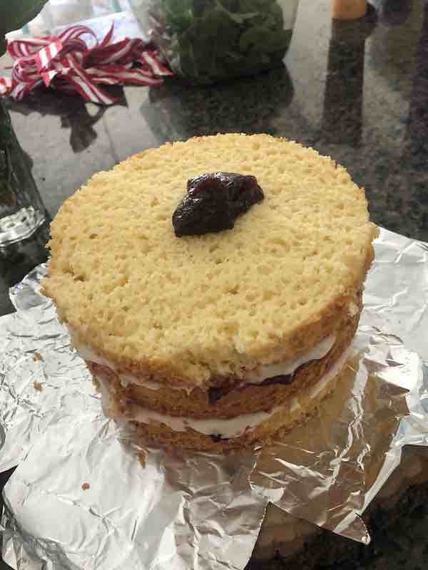 layered lemon raspberry cake