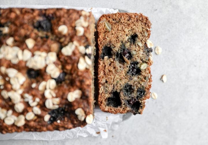 blueberry and banana breakfast loaf oil free vegan