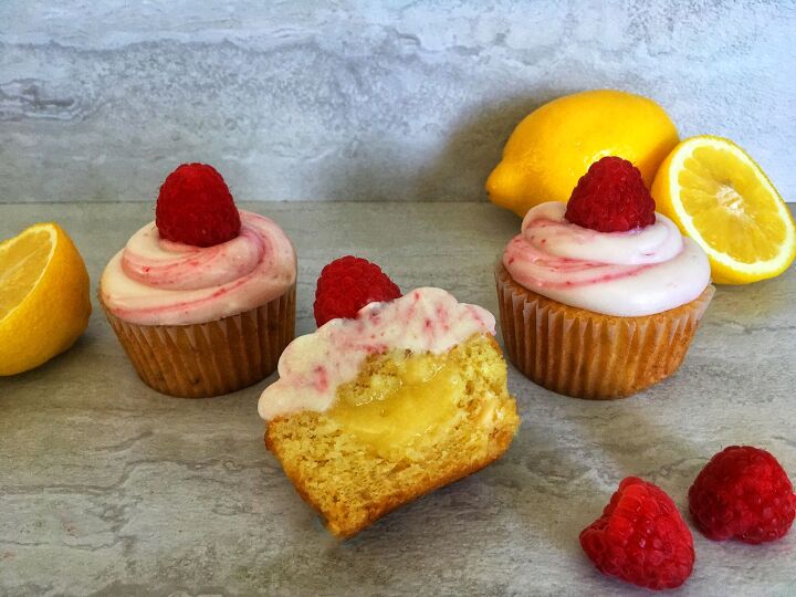 s 17 delightful cupcakes that will bring you joy, Raspberry Lemon Cupcake Clouds