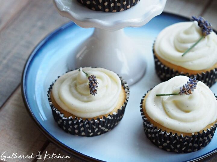 s 17 delightful cupcakes that will bring you joy, Lavender Cupcakes with Cream Cheese Frosting