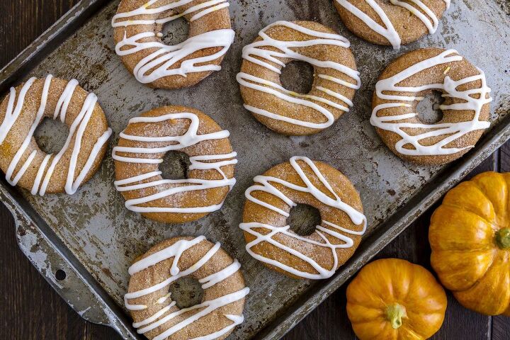 pumpkin spice donuts with apple cider glaze