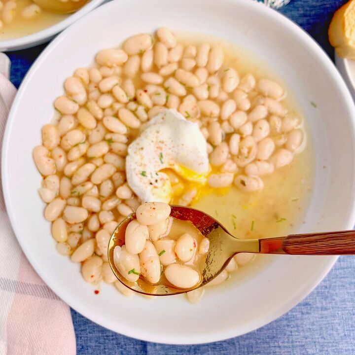 brothy beans with shiitake garlic broth