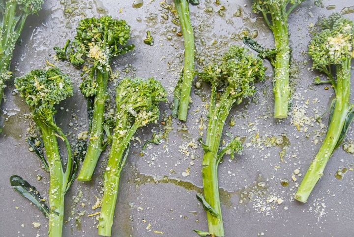 basil oil roasted broccolini