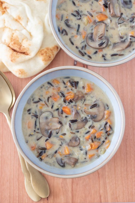 instant pot mushroom wild rice soup