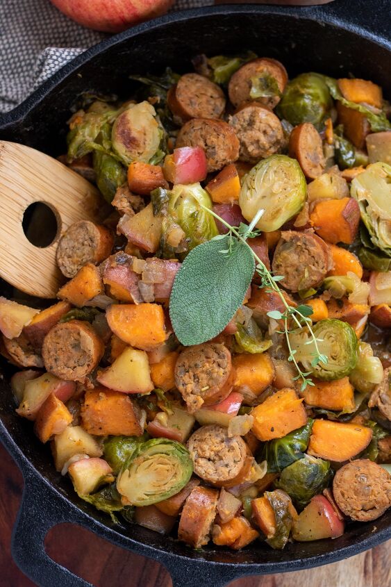 s 15 dinner recipes that make delicious leftovers, Chicken Sausage Apple Veggie Skillet