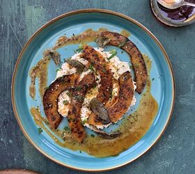 roasted butternut squash with labneh harissa brown butter and sage