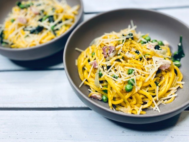 s 20 pasta recipes that the whole family will love, Butternut Squash Carbonara