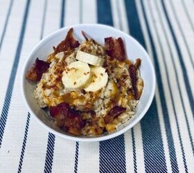 s 10 ways that bacon makes everything better, Peanut Butter Bacon Banana Oatmeal