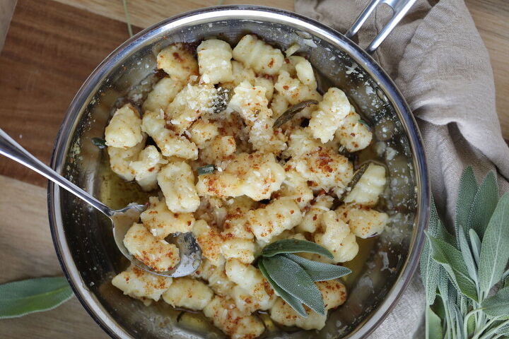 gnocchi in garlic and brown butter sage sauce