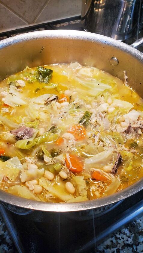 mediterranean chicken soup with a southern twist
