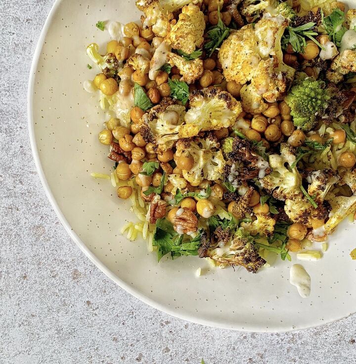 s 11 hearty salads that definitely work as a main, Warm Spiced Cauliflower and Chickpea Salad