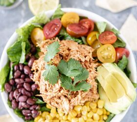 Loaded Taco Salad Bowls (with Salsa Chicken)