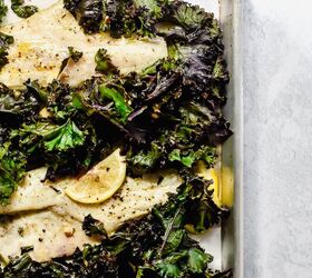 s 13 healthy dinners you can make in under 30 minutes, 10 Minute Sheet Pan Fish With Crispy Kale