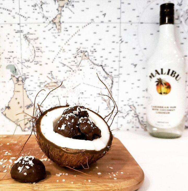 dark chocolate coconut rum truffles