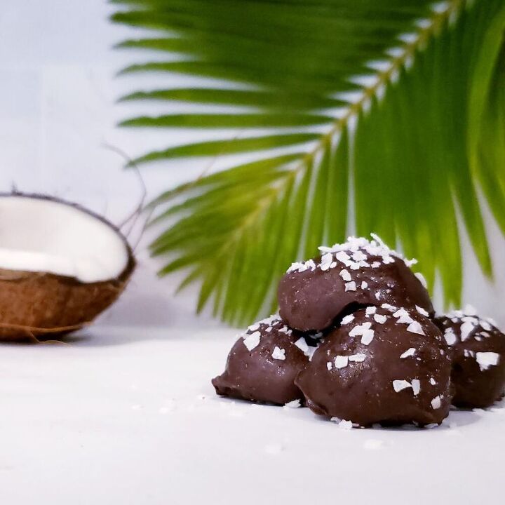 dark chocolate coconut rum truffles