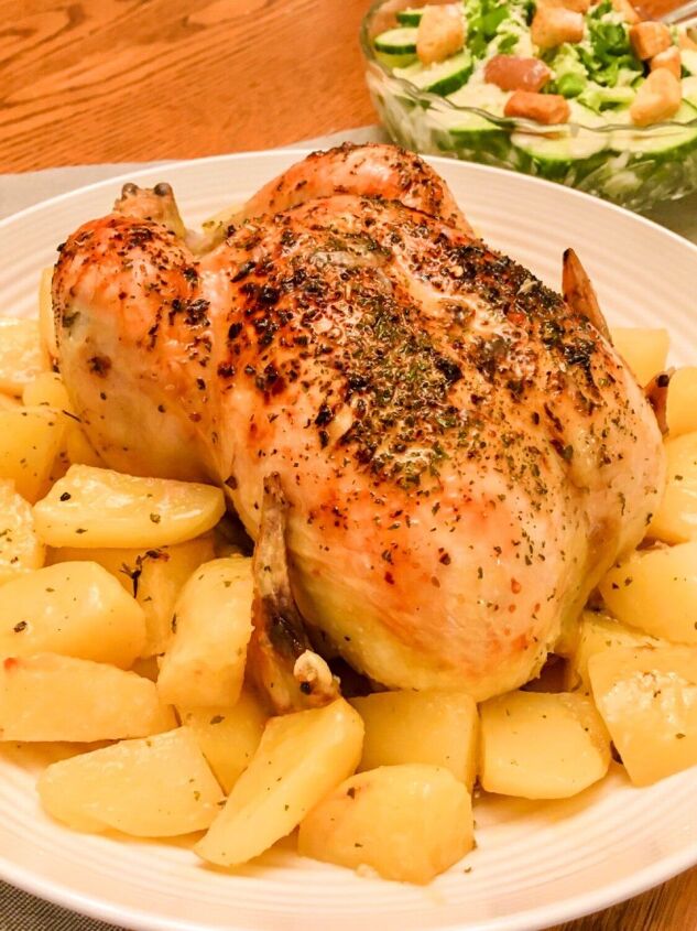 s 13 fresh chicken recipes that ll change up your dinner rotation, Perfect Roasted Chicken With Lemon Potatoes