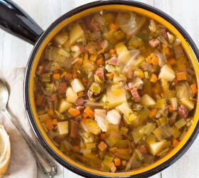 s 15 slow cooker recipes we re definitely trying this season, Crock Pot Ham Potato Cabbage Soup