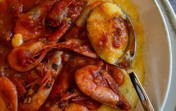 Tomato Shrimp Sauce With Creamy Parmesan Herb Polenta