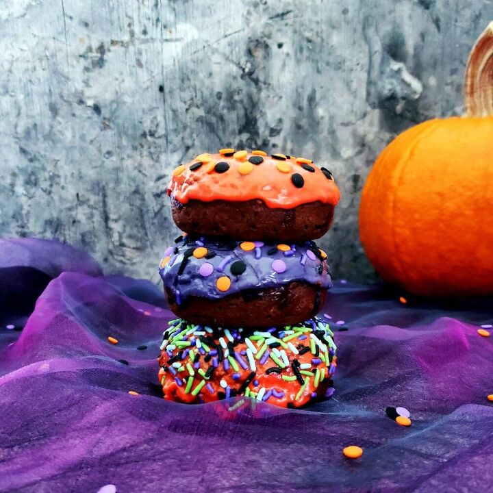 frosted chocolate halloween donuts
