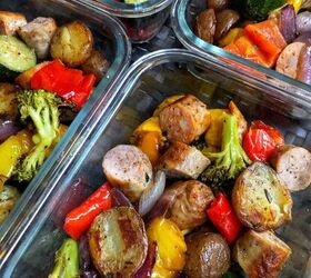 Sausage and Veggie Sheetpan Mealprep Lunches