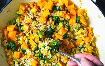 Butternut Squash Barley Risotto With Spinach And Corn