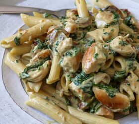 date night pasta with creamy spinach alfredo